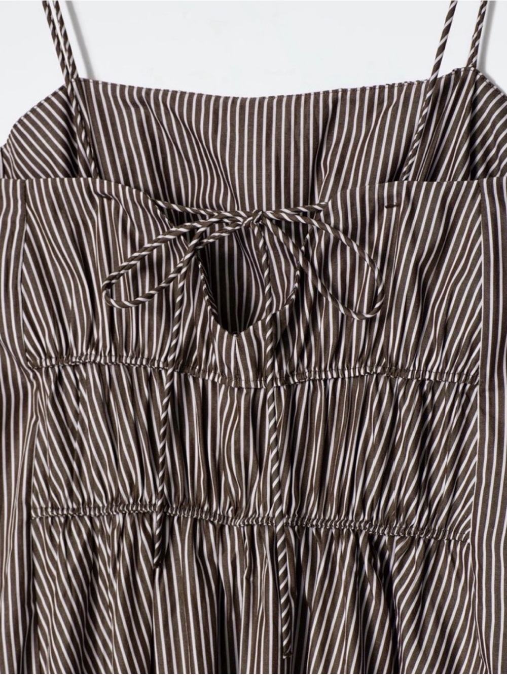 Cos Brown and White Striped Poplin Midi, 12 - Picture 3 of 4